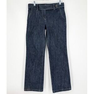 Vintage Y2K Ann Taylor Margo Waist Dark Wash Straight Leg Trouser Jeans 4‎